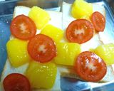 マンゴーと野菜とベーコンのトースト作り方2写真