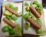 ポークビッツとアボカドの和風トースト作り方3写真
