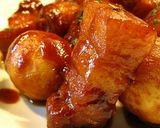 ●豚ばら肉と里芋のみそ野菜ジュース煮●作り方4写真