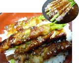 焼き肉のたれでアスパラの豚バラ巻き丼作り方4写真