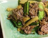 マコモタケと四角豆の牛肉炒め作り方5写真
