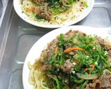 ほうれん草と牛肉で＊焼肉スパゲティ♪作り方10写真