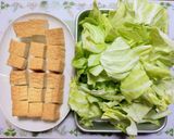 ワンパン今日の夕飯簡単春キャベツ厚揚中華炒め節約作り方1写真