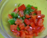 ピーマンと塩昆布のカラフルおむすび作り方4写真