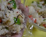 ピーマンと塩昆布のカラフルおむすび作り方8写真
