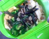 ☆シリコンスチーマーで山菜手抜きうどん☆作り方4写真