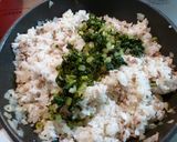大根葉と豚ひき肉のガーリックチャーハン作り方5写真