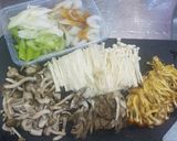 たっぷり☆きのこそば作り方1写真
