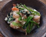 むきえびと小松菜のコンソメ豆腐炒め作り方7写真