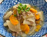 夏大根と合挽ミンチのうま煮♪作り方4写真