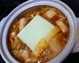湯豆腐のだし汁でキムチのチーズリゾット作り方3写真