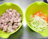 残り野菜で、野菜たっぷりコロコロ角煮丼作り方2写真
