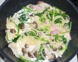 ほうれんそうときのこのクリームパスタ✿作り方5写真