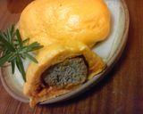 オレンジ色野菜蒸パン　ハンバーグドッグ作り方2写真