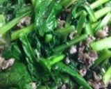 簡単！小松菜と牛肉の炒めもの・オイスター作り方9写真