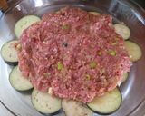 レンジで簡単！茄子と挽肉の重ねバーグ♫作り方2写真