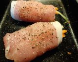 豚肉のセロリ・人参巻き作り方3写真