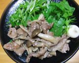 しめじと豚肉のオイスター炒め＊水菜添え作り方5写真