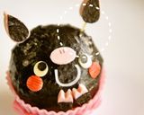 ＊キャラ弁＊　ぶたちゃんのおにぎり♥作り方3写真