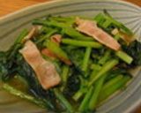 小松菜とベーコンのバター炒め作り方10写真