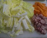 白菜とソーセージのボルシチ風作り方1写真