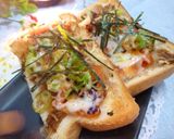 トマトと葱のゆかりおかか風味のトースト作り方5写真