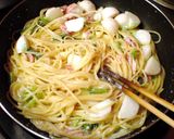 ほっこりかぶとベーコンのクリームパスタ作り方5写真