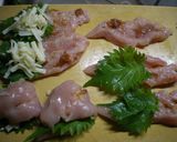 ささみの梅しそチーズ焼き作り方2写真