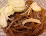 懐かしい♪牛肉とこんにゃくの甘辛炒め作り方1写真