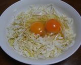 レンジで簡単キャベツと卵だけのお好み風♡作り方2写真