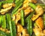 四角豆◇とぶた肉のニンニク炒め作り方5写真