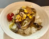 ナスと夏野菜のクリチ梅ダシダハニー和え!作り方15写真