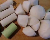 イワシ天で作る、かぶの煮物作り方2写真