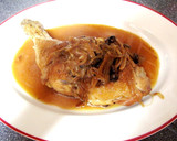 骨付き鶏モモ肉の煮込み・和風きのこソース作り方11写真