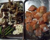 鮭とキノコのにんにく炒め♪バジルソースで作り方2写真