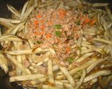 母のごぼうのひき肉炒め作り方1写真