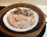 ぷるぷるジュレ添え♪鶏と舞茸の味付蒸し作り方5写真