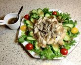 ぷるぷるジュレ添え♪鶏と舞茸の味付蒸し作り方10写真