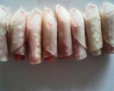 カニカマと餃子の皮のクルクル巻き作り方5写真