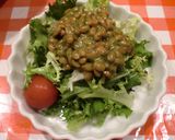 キューピーバジルソース　納豆サラダ作り方1写真