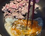 焼肉のタレで豚バラ卵炒飯！作り方2写真