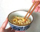 釜玉うどんと小麦粉で作った麺で釜玉うどん作り方2写真