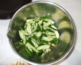 さっぱりおかずごま油和え♪きゅうり茗荷作り方3写真