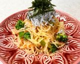 たらことしらすの豆乳クリーミーパスタ作り方6写真