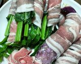 下茹でなし！ツルムラサキの甘辛肉巻き！ご飯泥棒作り方2写真