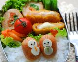 簡単雪だるまのお弁当＊キャラ弁クリスマス作り方1写真