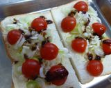 トマトと葱のトースト　＊お好み焼き風味＊作り方2写真