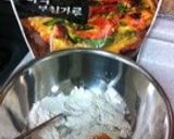 柿とニラのチヂミ作り方1写真