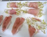 簡単☆レンジｄｅチン♪豚もやし巻き作り方1写真