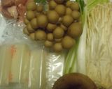 土鍋で玉子入りきのこ雑煮作り方1写真